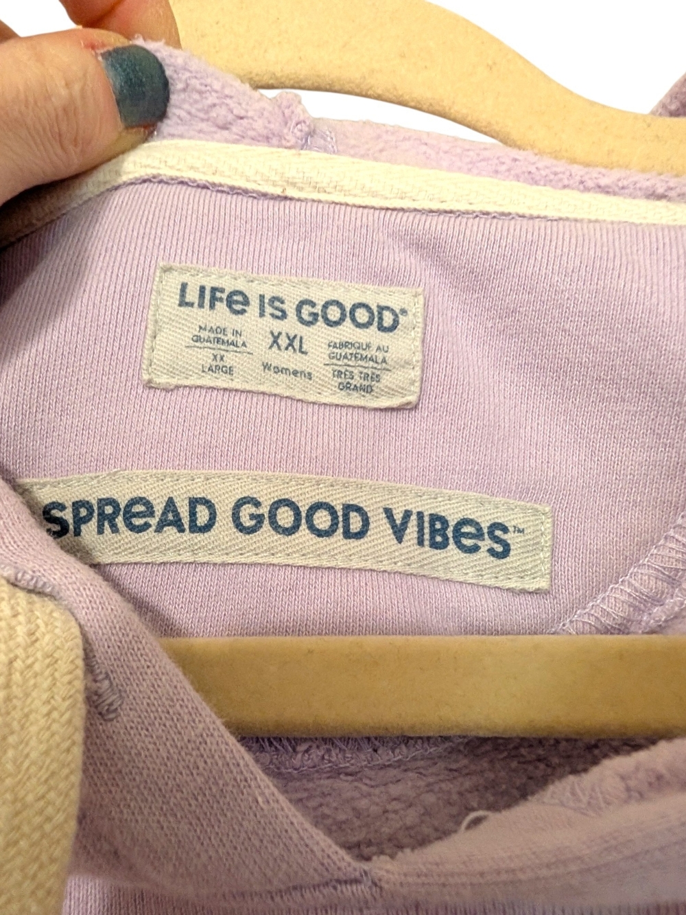 Life is Good Lavender Hoodie Sweatshirt - Picture 4 of 4